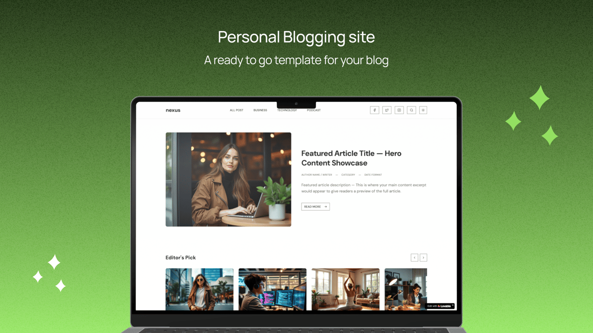 Personal Blogging site screenshot