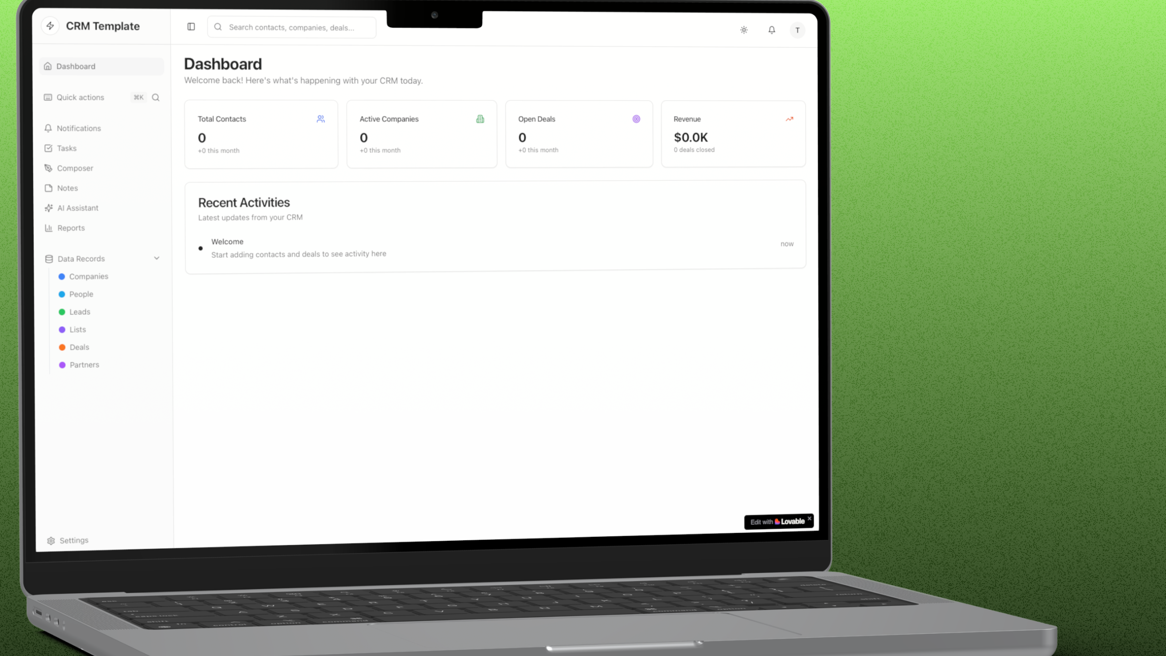 CRM Template screenshot 3