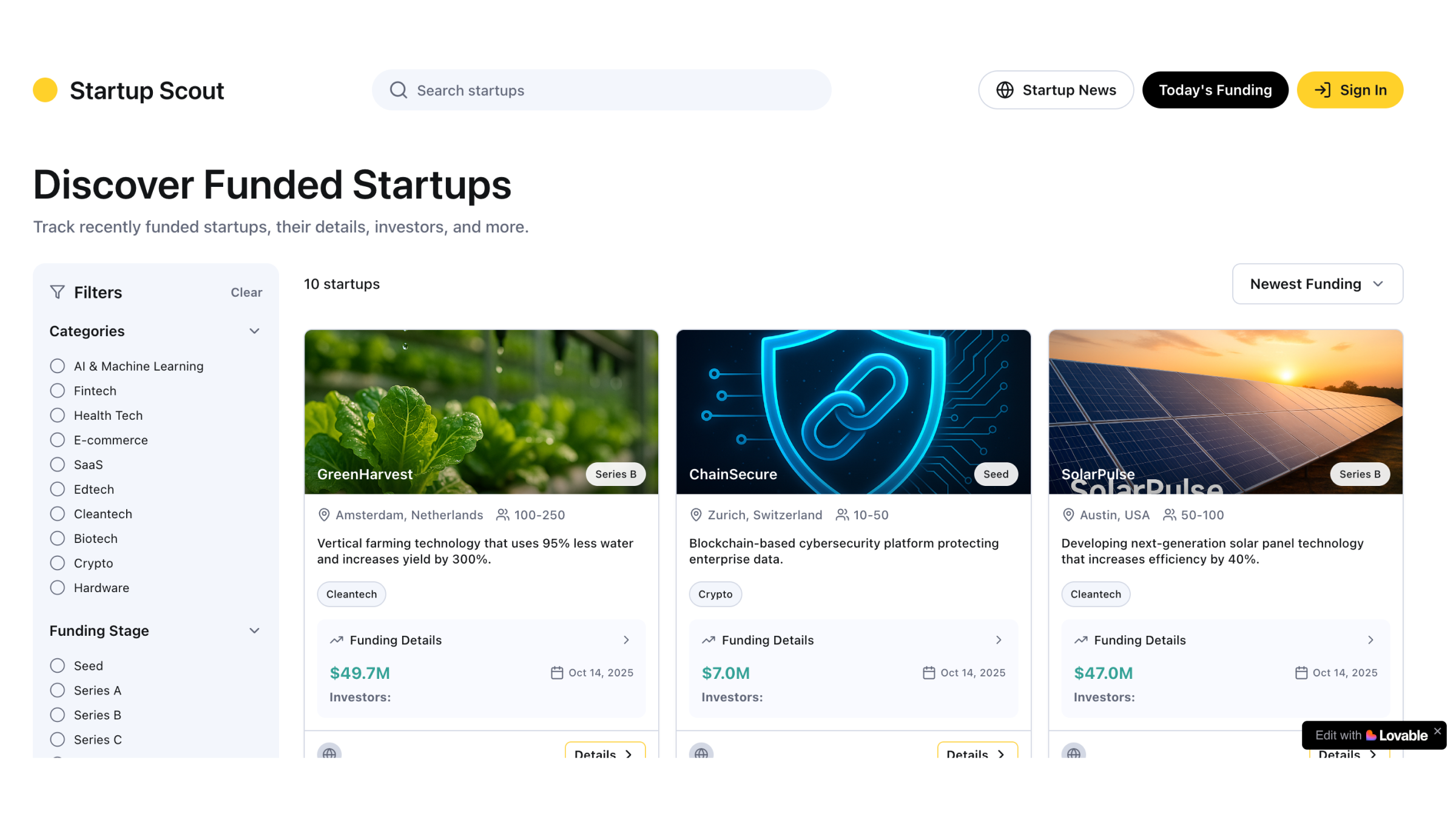 Startup Scout screenshot 2