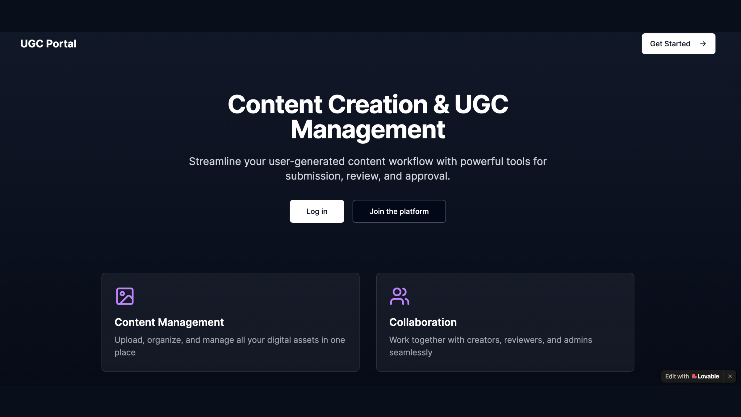 UGC Portal screenshot 2