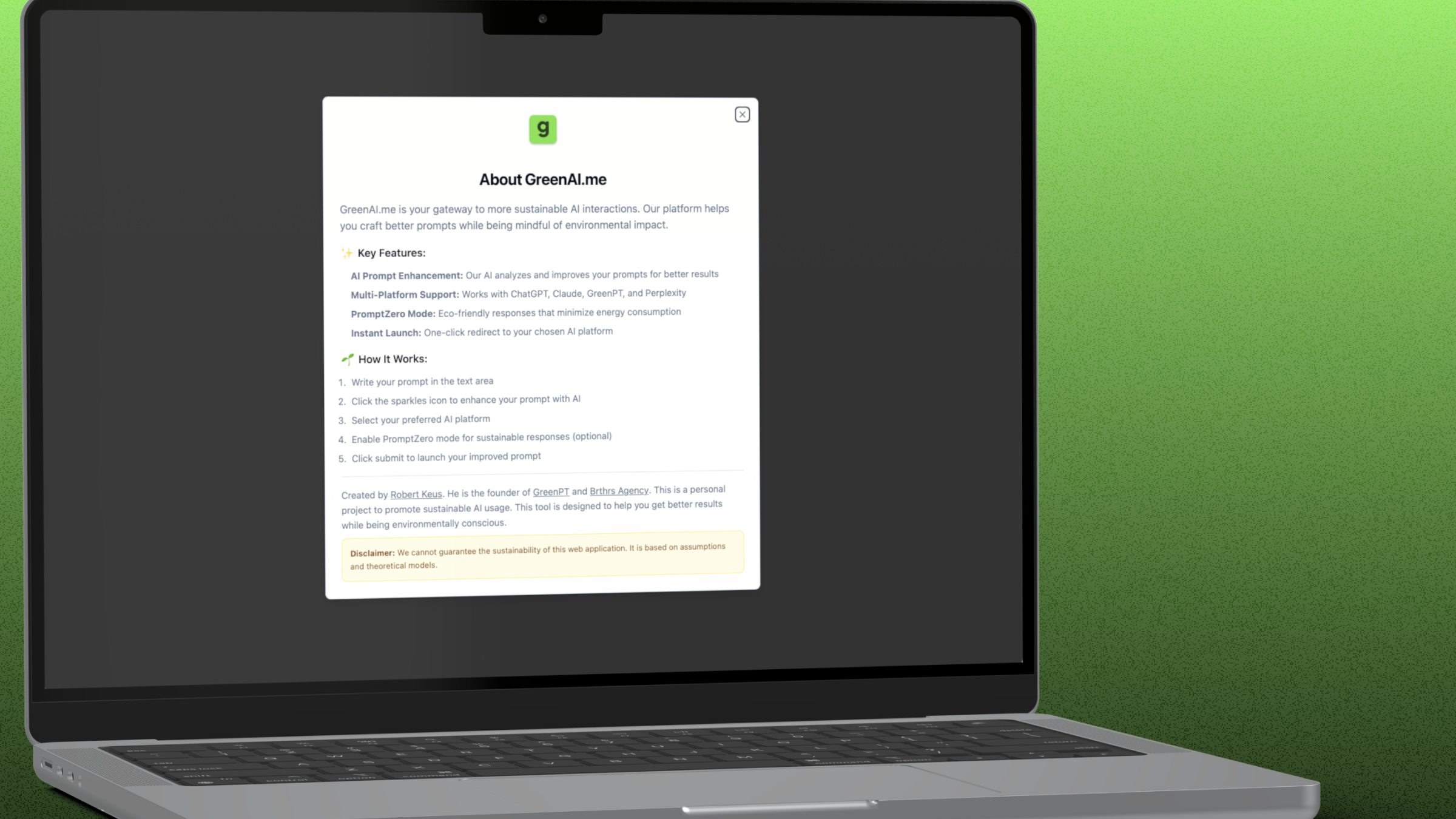 GreenPT Prompt builder screenshot 4