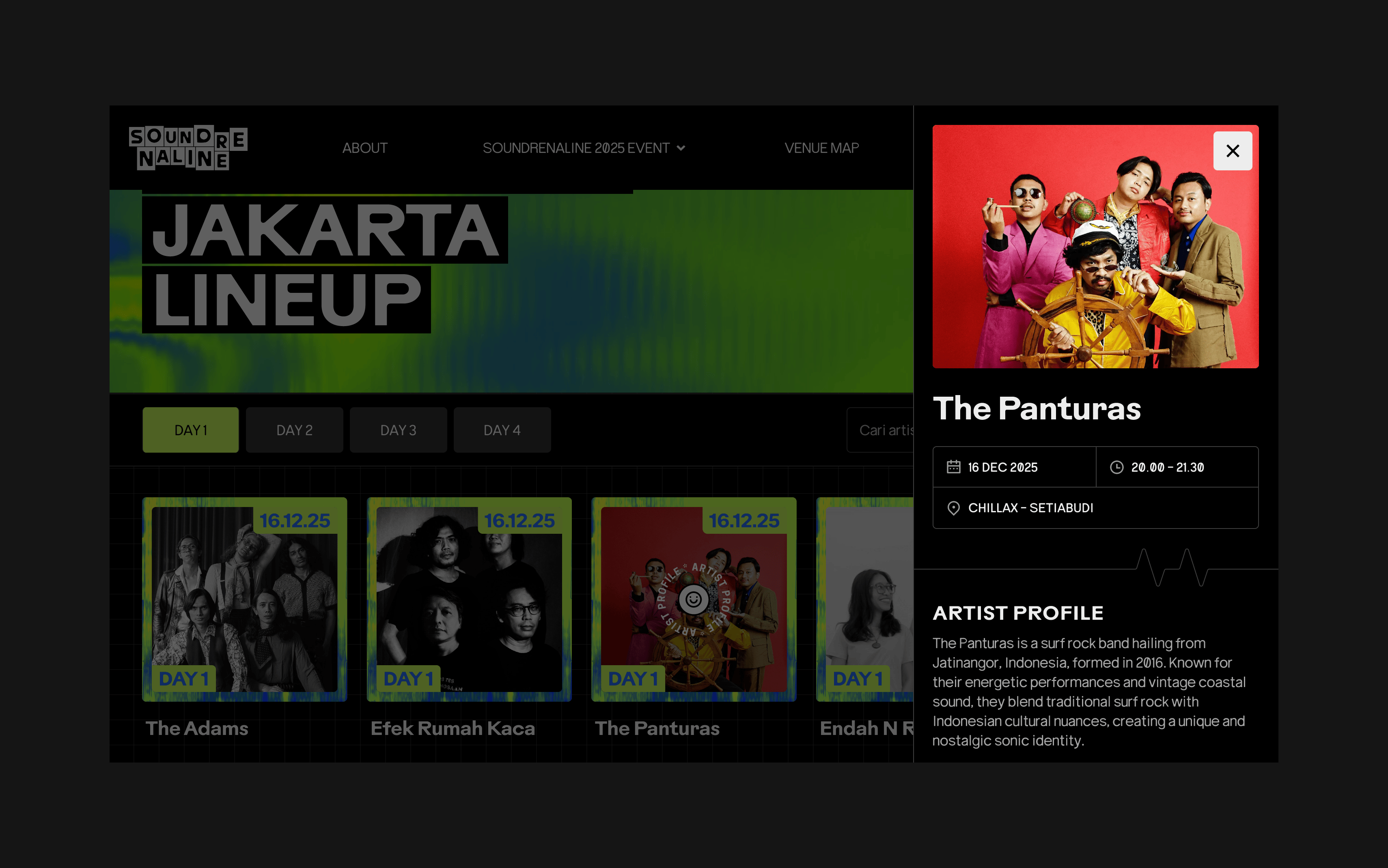 Soundrenaline Website screenshot 3